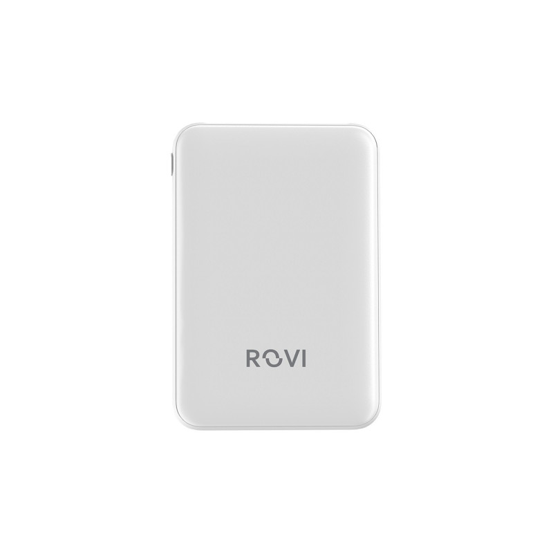 POWER BANK 5.000MAH WHITE POWER PLUS ROVI, CARICABATTERIE PORTATILE 2 PORTE USB-A 1 USB-C