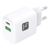 CARICATORE DA 20W ALIMENTATORE GAN USB-C E USB-A 18W DA MURO TECHLY