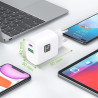 CARICATORE DA 20W ALIMENTATORE GAN USB-C E USB-A 18W DA MURO TECHLY
