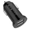 MINI CARICATORE DA AUTO 2 PORTE USB-A 24W-4.8A TECHLY NERO
