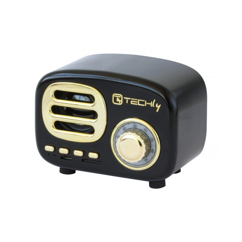 RADIO SPEAKER BLUETOOTH WIRELESS, DESIGN RADIO CLASSICO, NERO-SILVER