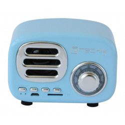 RADIO SPEAKER BLUETOOTH WIRELESS, DESIGN RADIO CLASSICO, BLU-SILVER