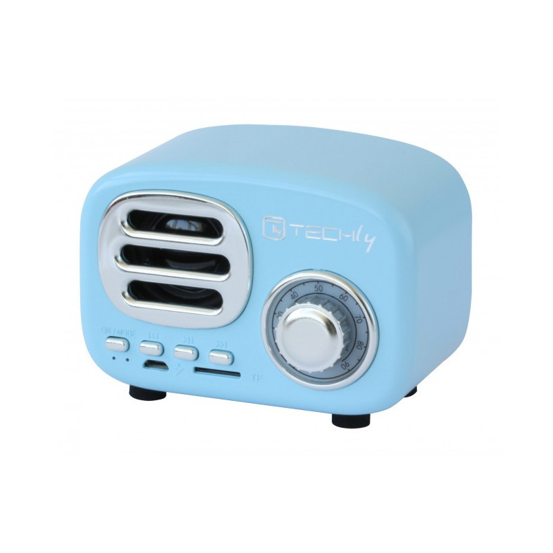 RADIO SPEAKER BLUETOOTH WIRELESS, DESIGN RADIO CLASSICO, BLU-SILVER