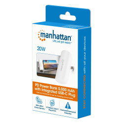 POWER BANK PD 5000 MAH CON PRESA USB-C INTEGRATA 20W BIANCO