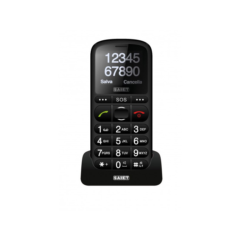 SAIET PRONTO MAX BLACK, TELEFONO PER ANZIANI, TASTI GRANDI